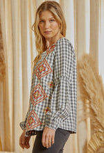 Load image into Gallery viewer, Savanna Jane Plaid Embroidered Top