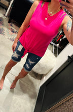Load image into Gallery viewer, Hot Pink Knot front tank top