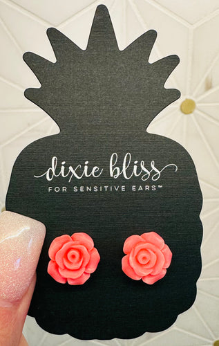 Dixie Bliss Flower Stud ~ Pink