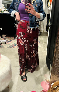Floral Printed Button Front Maxi Skirt
