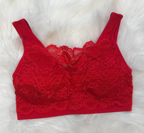 Lace Bralette~Red