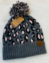 Load image into Gallery viewer, CC Pink leopard Pom Beanie