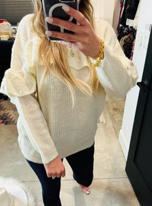 Ruffle Sleeve Sweater