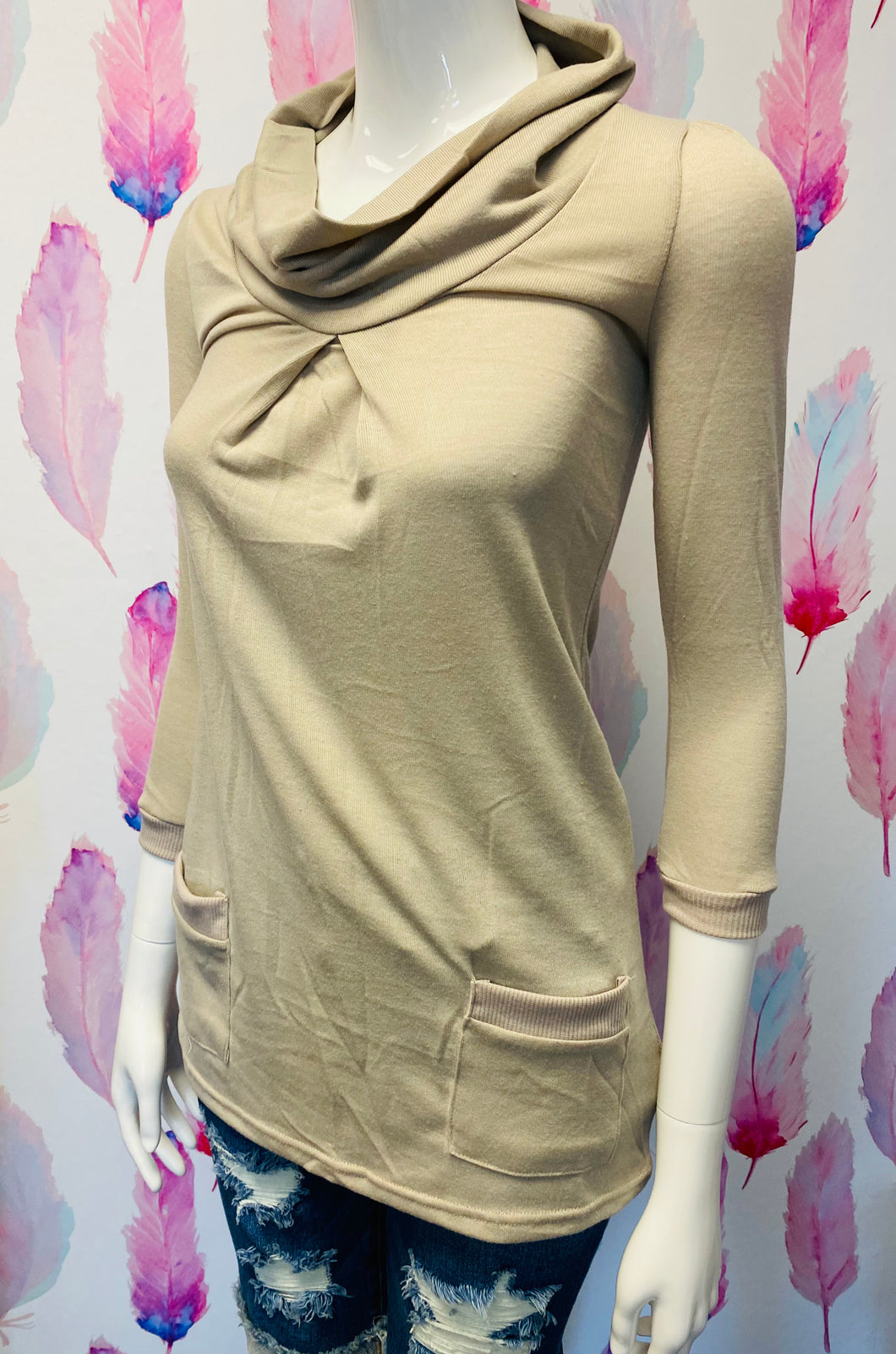 Beige 3/4 sleeve top