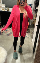 Load image into Gallery viewer, Waffle Knit Cardigan- Pink