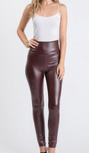 Load image into Gallery viewer, Burgundy Faux Leather Leggings