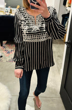 Load image into Gallery viewer, Savanna Jane Stripe Embroidery long sleeve