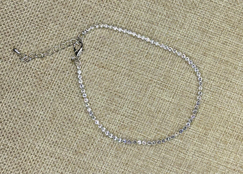 Circle rhinestone Anklet ~ Silver