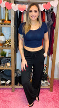 Load image into Gallery viewer, Navy Crop Top