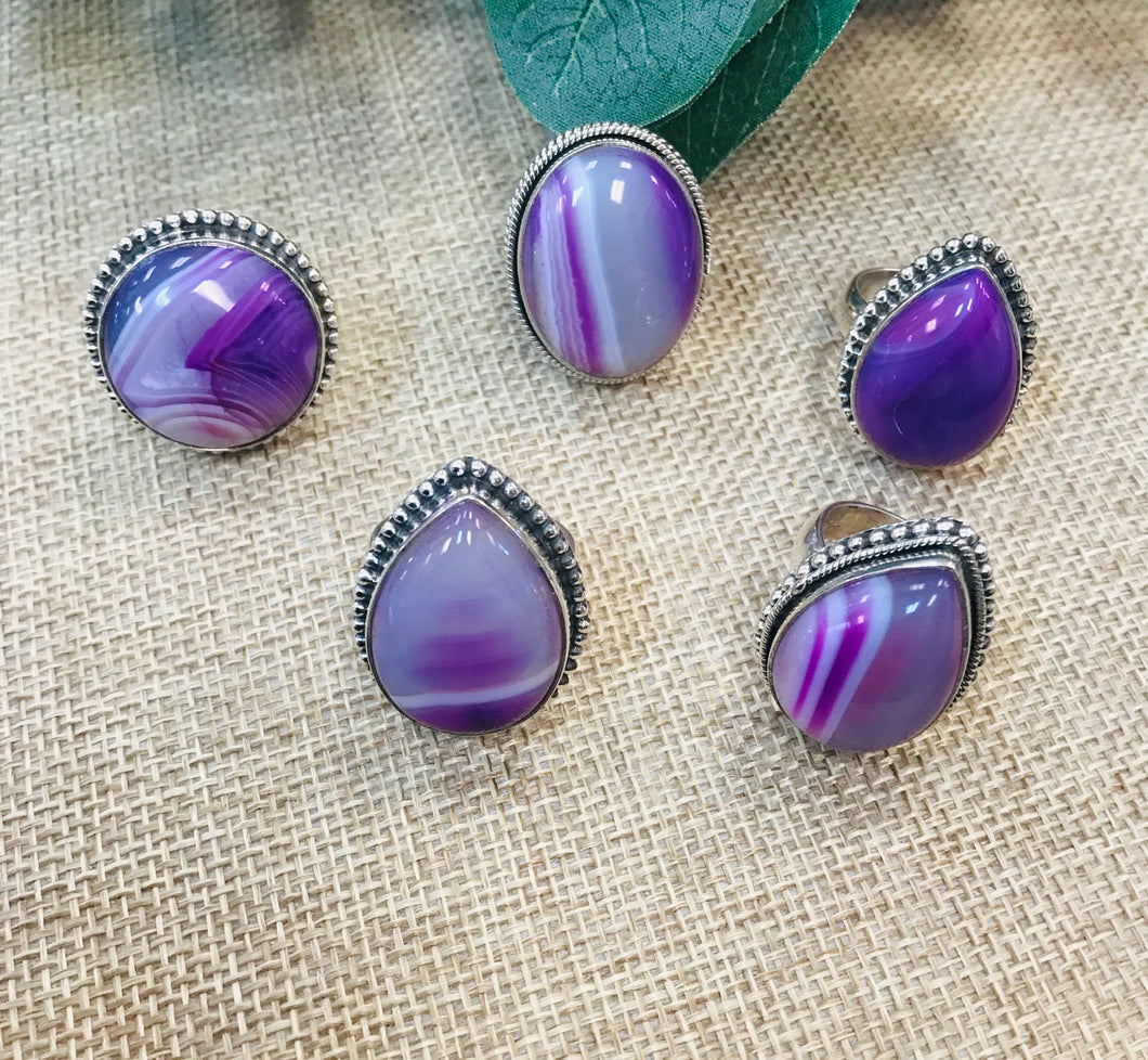 Purple Moon stone Ring