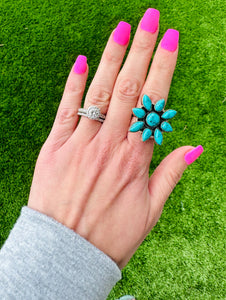 Turquoise Sunflower Ring